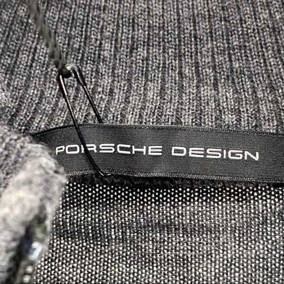 Porsche Design Men's Merino Wool Mock Neck Half Zip Sweater - M - Picture 6 of 10